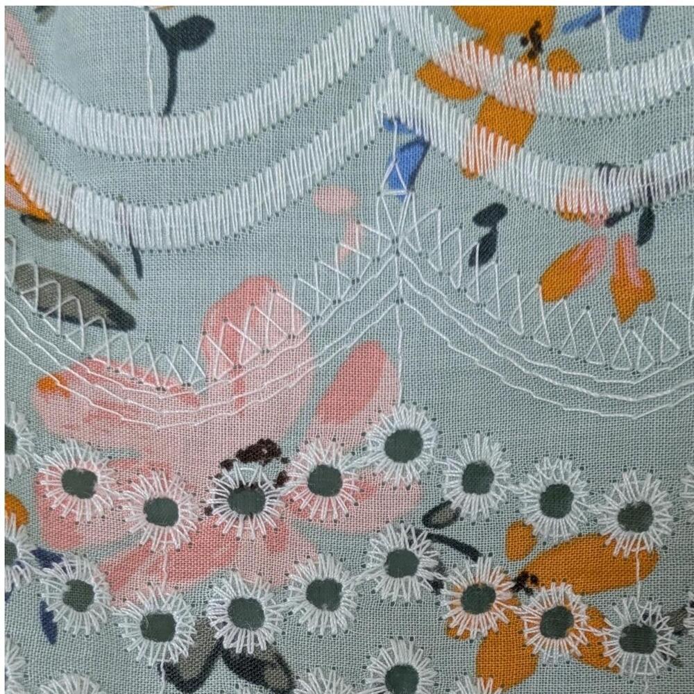 Anthropologie LAIA Ashtabula Embroidered Eyelet Off-Should Top Size Small ✨🌿🌼 - Picture 7 of 12